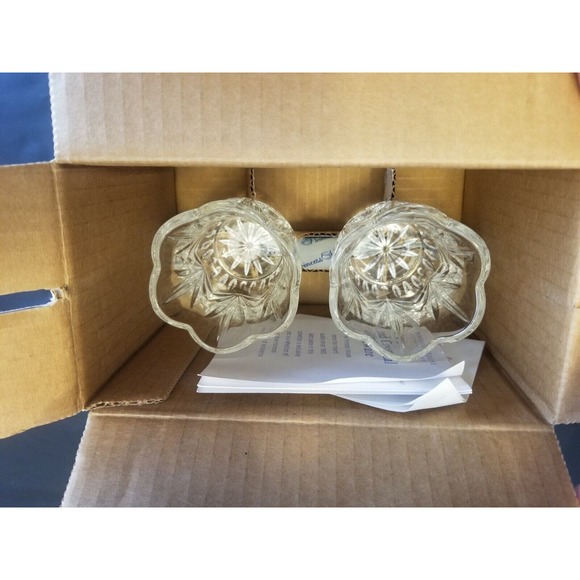 Princess House 837 Two Lead Crystal Votives NIB Retired 1998 - Picture 5 of 8